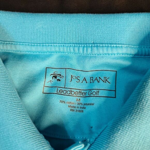 Jos A Bank Leadbetter Mens Golf Polo Blue Size M Cotton Blend Short Sleeve - Picture 5 of 12